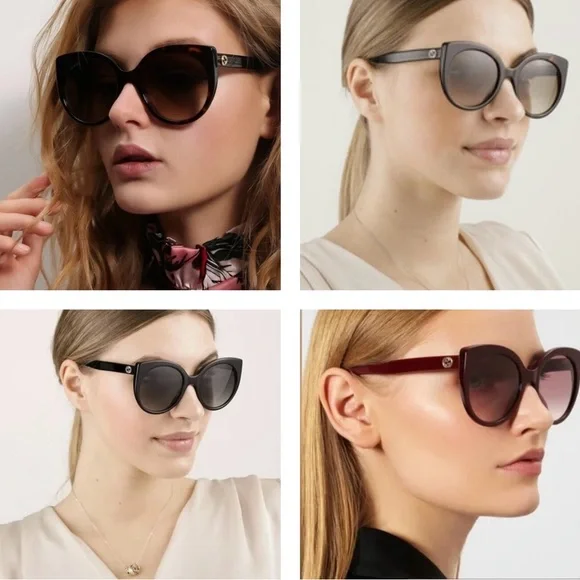 GUCCI CLASSIC AND TIMELESS HAVANA FRAMES WITH “GG” GOLD LOGO ON TEMPLES SUNNIES